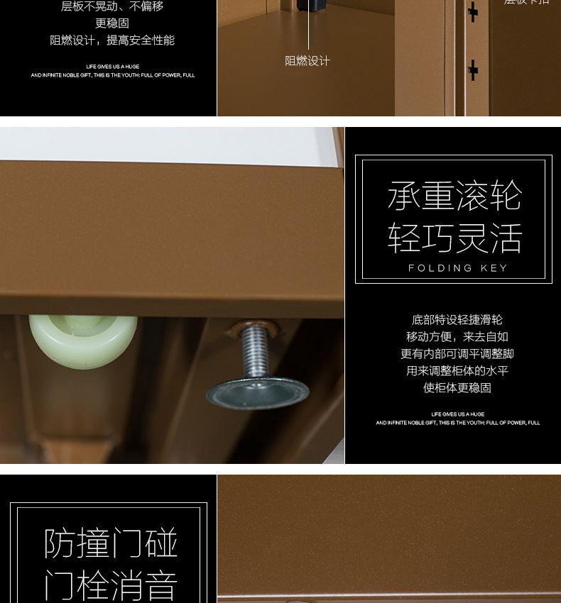 直边双节指纹柜